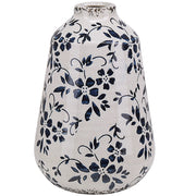 Vaso per fiori in gres porcellanato bianco e blu effetto invecchiato vaso per interni 20 cm