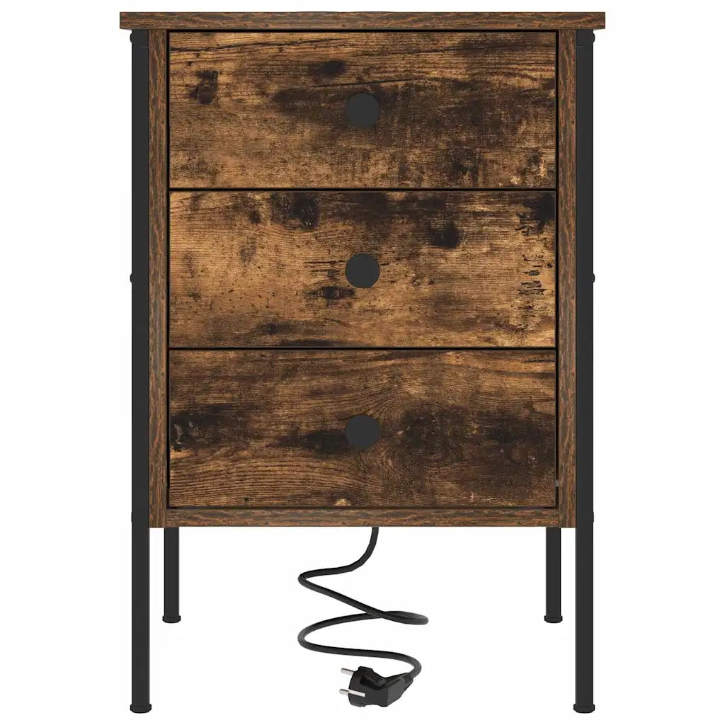 vidaXL Mobiletti da Notte 2 pcs Rovere fumo 42 x 41 x 61 cm