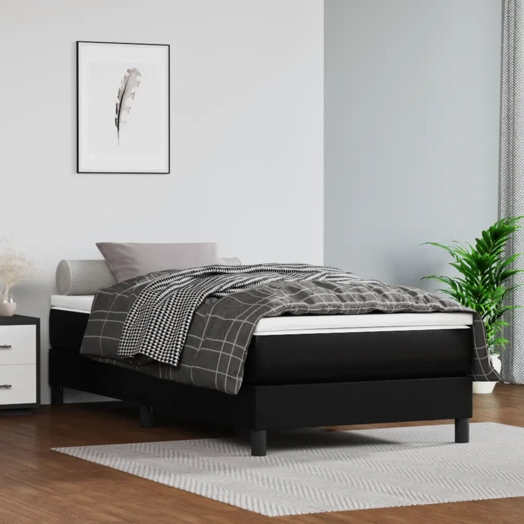 Giroletto a Molle con Materasso Nero 80x200 cm in Similpelle 3144225