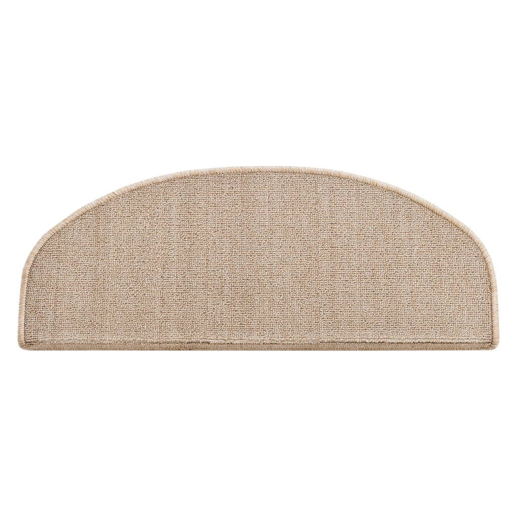 Set di 15 gradini antiscivolo semicircolari 65 x 24 cm con bordo beige 03_0007611