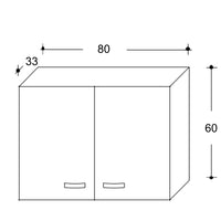 Pensile Cucina Doppia Anta 80x33x60A cm in Nobilitato Bianco Opaco