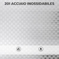 Carrello Multiuso a 4 Livelli con Ripiano Centrale Regolabile e Bordi Rialzati, in Acciaio Inox, 60x35x77 cm