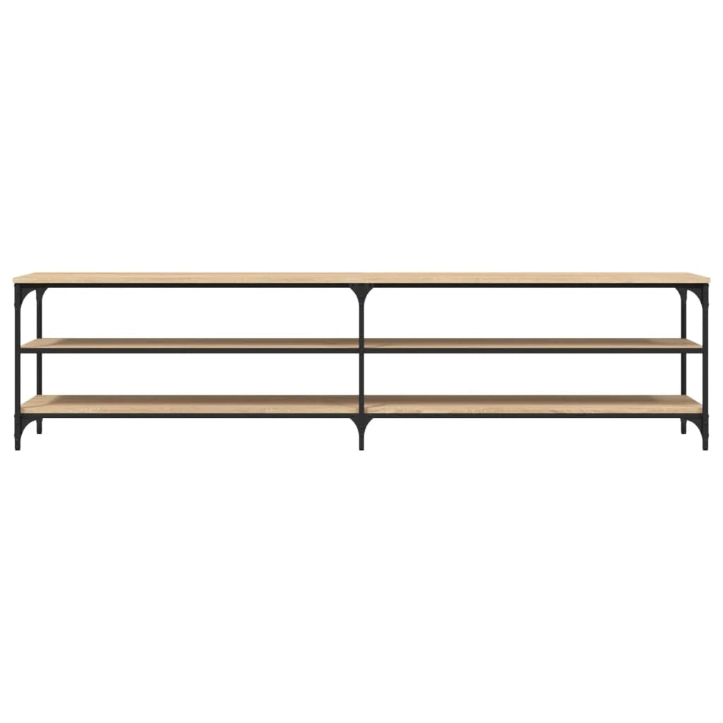 Mobile TV multimediale mensola TV credenza TV sala da pranzo soggiorno camera da letto rovere Sonoma 200 x 30 x 50 cm legno ingegnerizzato e metallo marrone 02_0027515