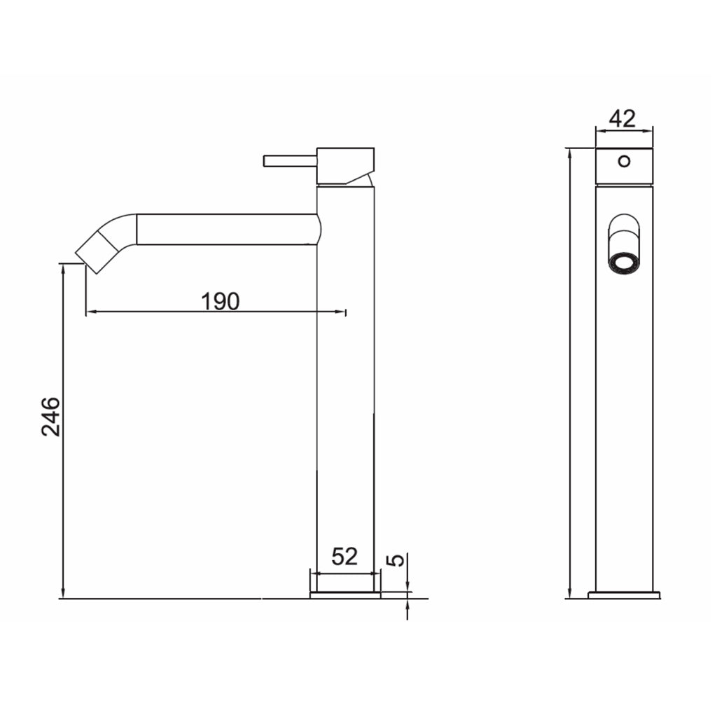 SINED Rubinetto miscelatore lavabo in acciaio inox 316L finitura Oro Rosa PVD 25 cm resistente alla corrosione ideale per bagni eleganti e funzionali - modello LEVANTE