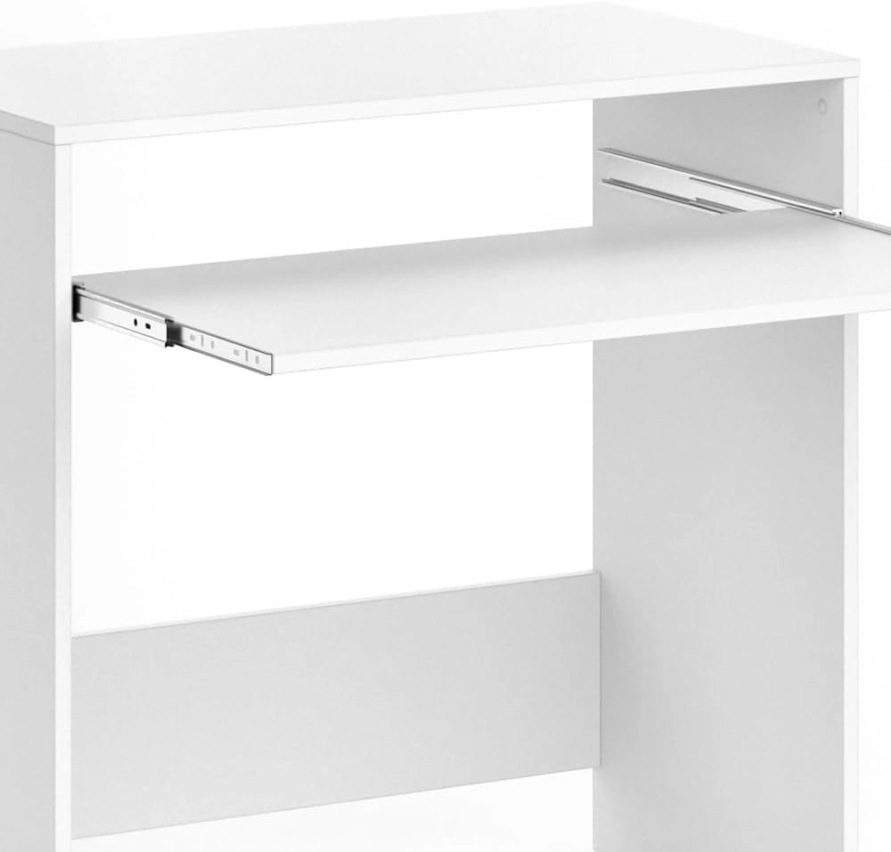Scrivania Nils, Bianco, 79 x 43 cm, con ripiano estraibile per tastiera per utilizzo come postazione di lavoro