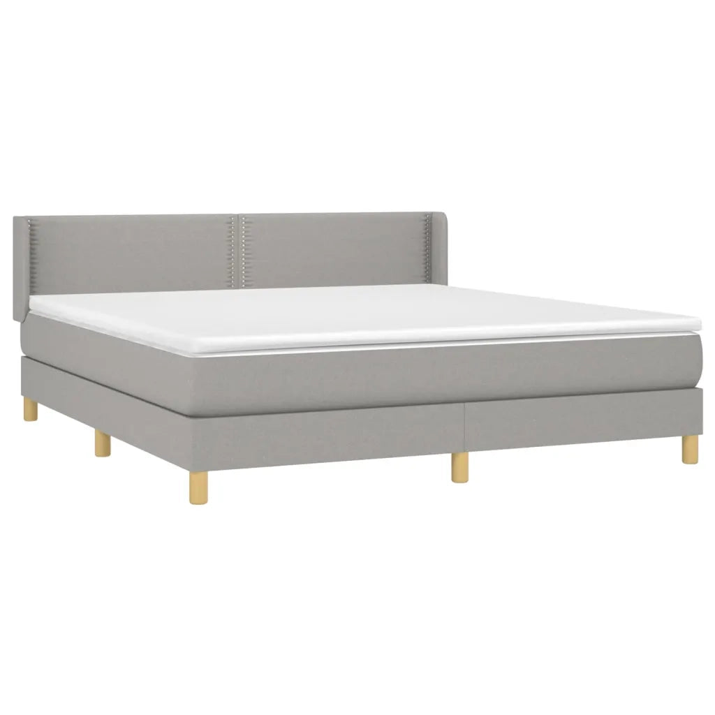 Giroletto a Molle con Materasso Grigio Chiaro180x200 cm Tessuto cod mxl 77566