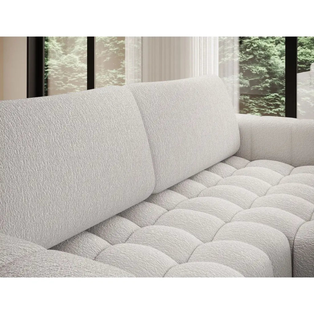 Divano ad angolo convertibile DORY bianco 250 cm con contenitore angolo destro