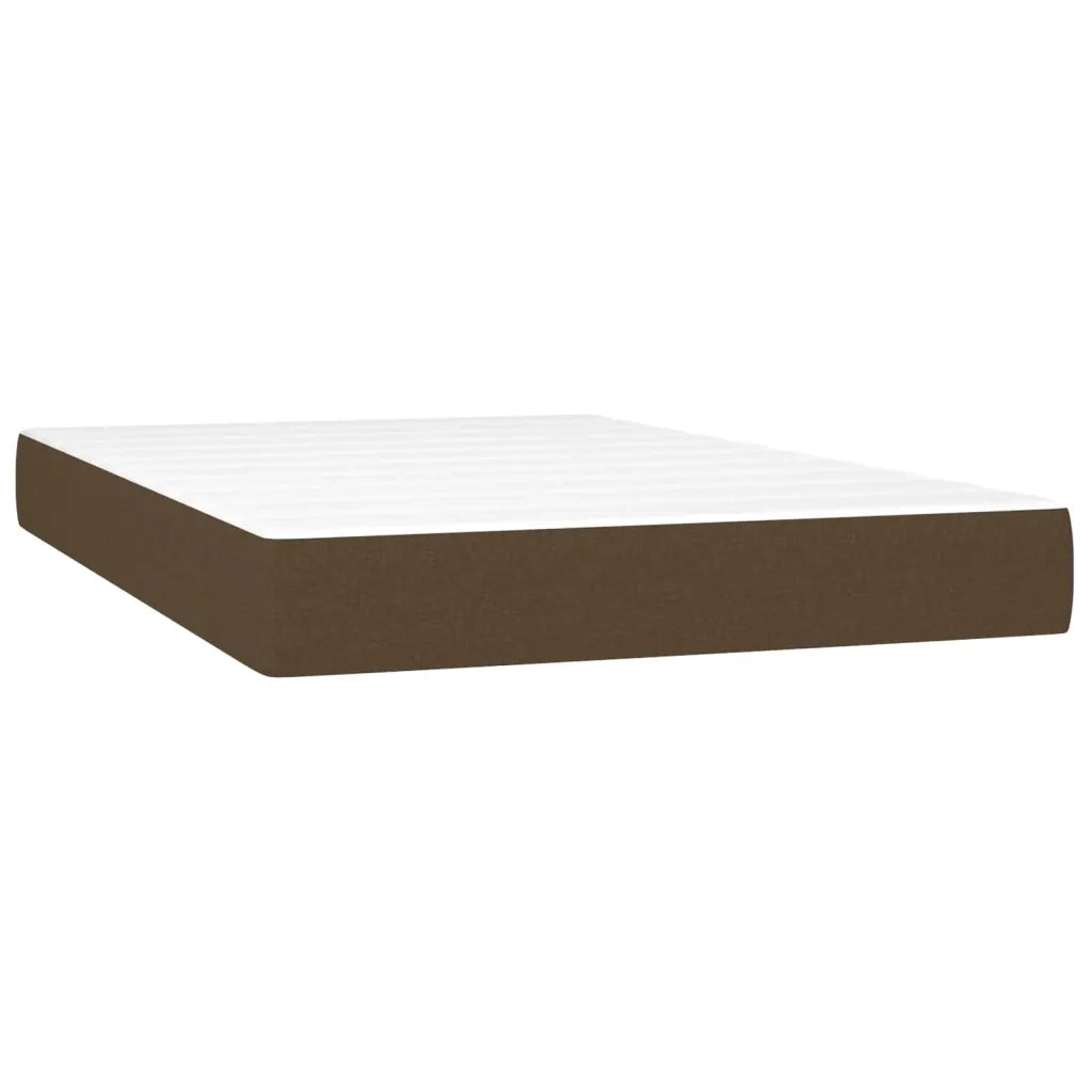 Letto a Molle Materasso e LED Marrone Scuro 120x200 cm Tessuto 3133784