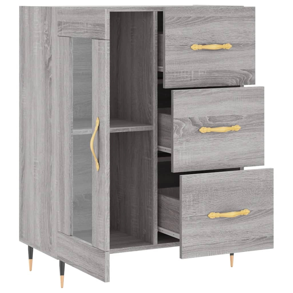 Buffet credenza cassettiera armadio mobile contenitore organizer cucina soggiorno Sonoma 69,5 x 34 x 90 cm legno ingegnerizzato grigio 02_0036453
