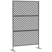 Paraventi Divisorio per Esterni, Schermo in Metallo per Terrazza, Veranda, Giardino, Grata Rampicante Stellare, Acciaio, Nero