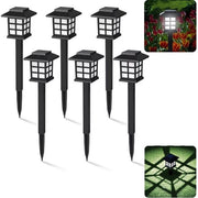 Set di 6 LED-padverlichting solare per esterni, impermeabile, idoneo per montaggio in terra, per giardini, architettura paesaggistica, sentieri, terrazze o marciapiedi (luce bianca).