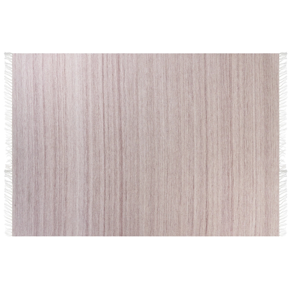 Tappeto in PET riciclato colore rosso chiaro con frange 160 x 230 cm interno esterno