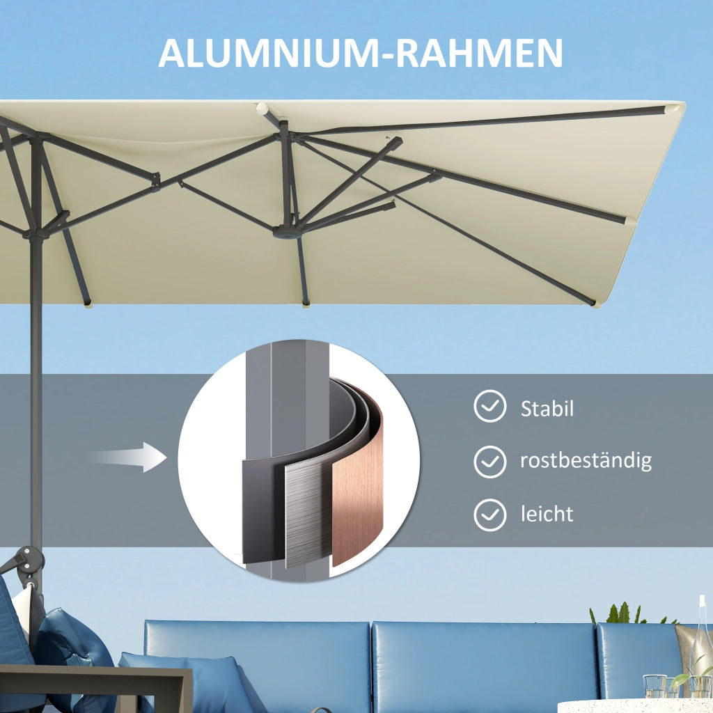 Ombrellone da giardino 12 stecche ¨C zephmum ¨C crema 451x264 cm
