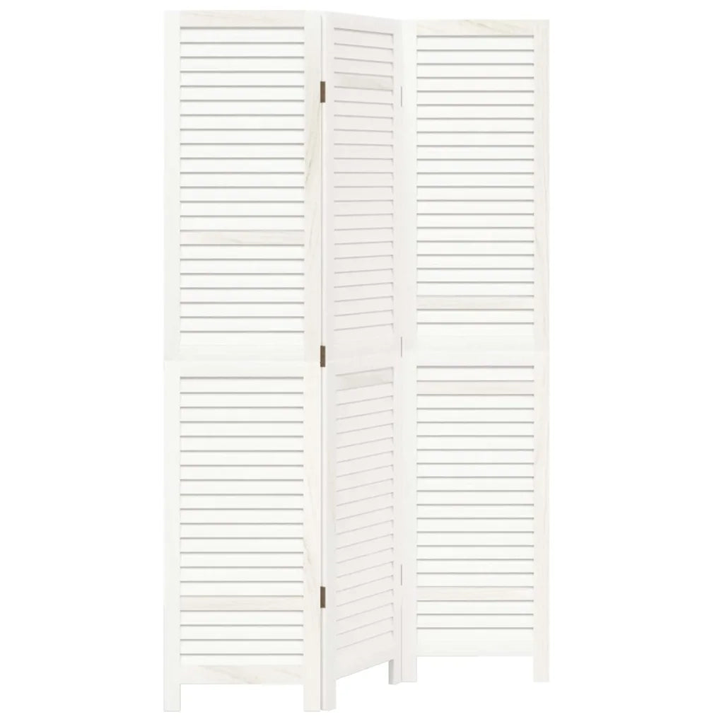 Divisorio Ambienti 3Pannelli Bianco Legno Massello di Paulownia 358830
