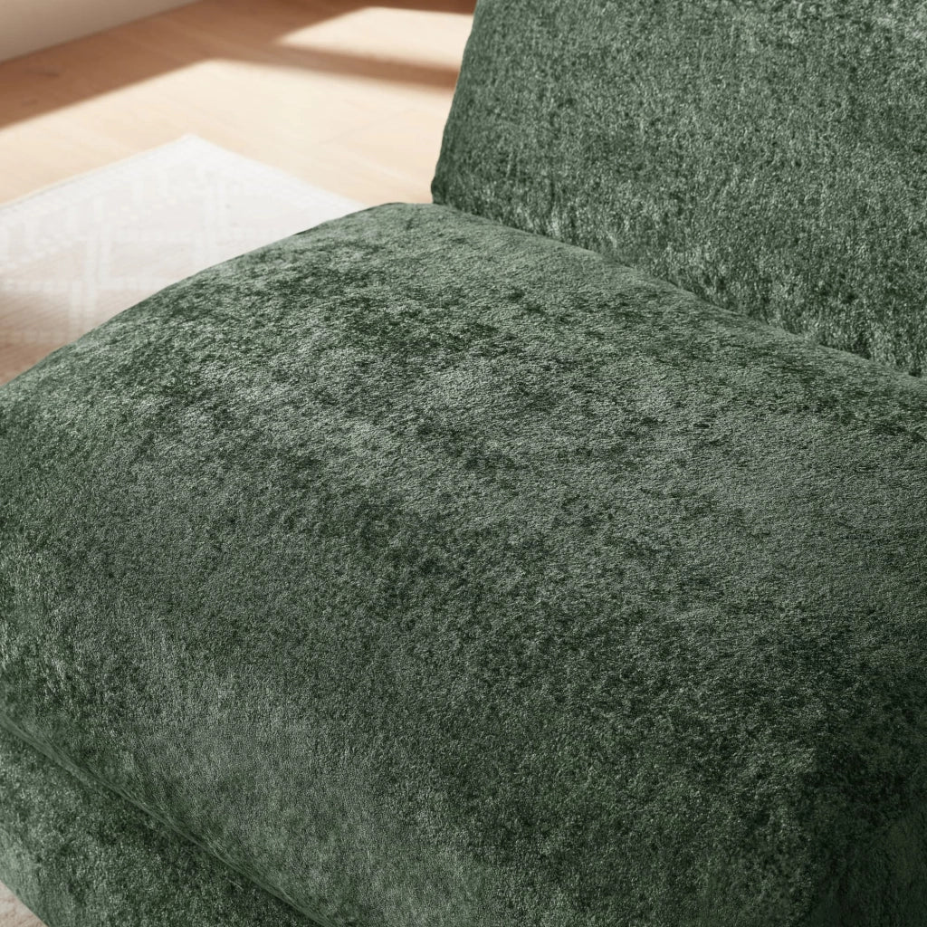 Poltrona Convertibile con Design Originale e Seduta in Schiuma, per Soggiorno e Camera, Verde