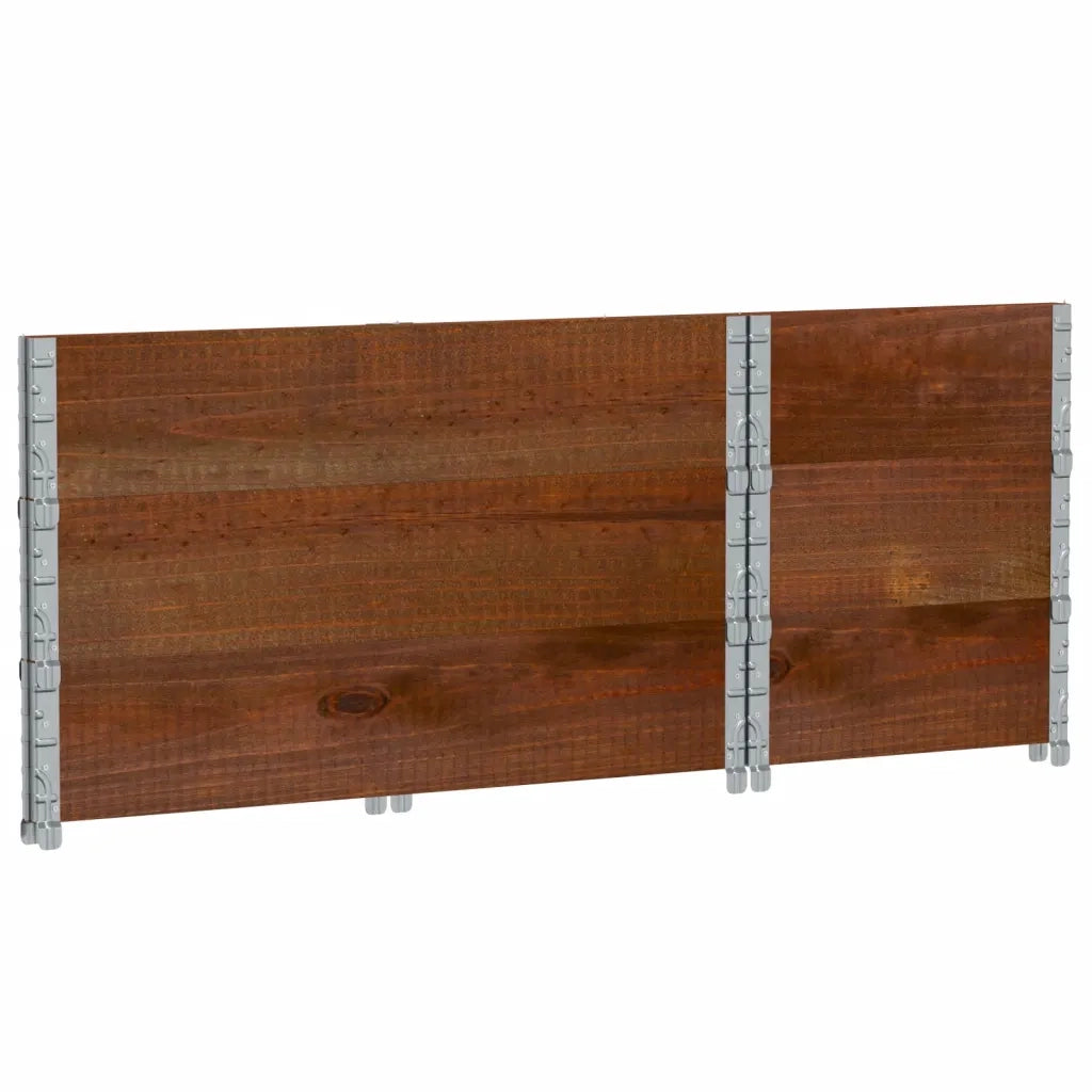 Paretali per Pallet 3pz Marroni 100x50cm Legno Massello di Pino