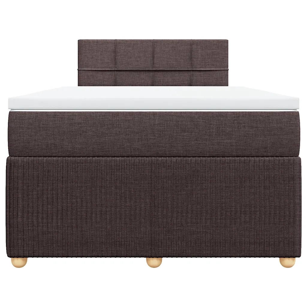 Giroletto a Molle con Materasso Marrone Scuro 120x200cm Tessuto