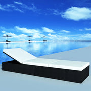 Lettino Nero polyrattan 41785