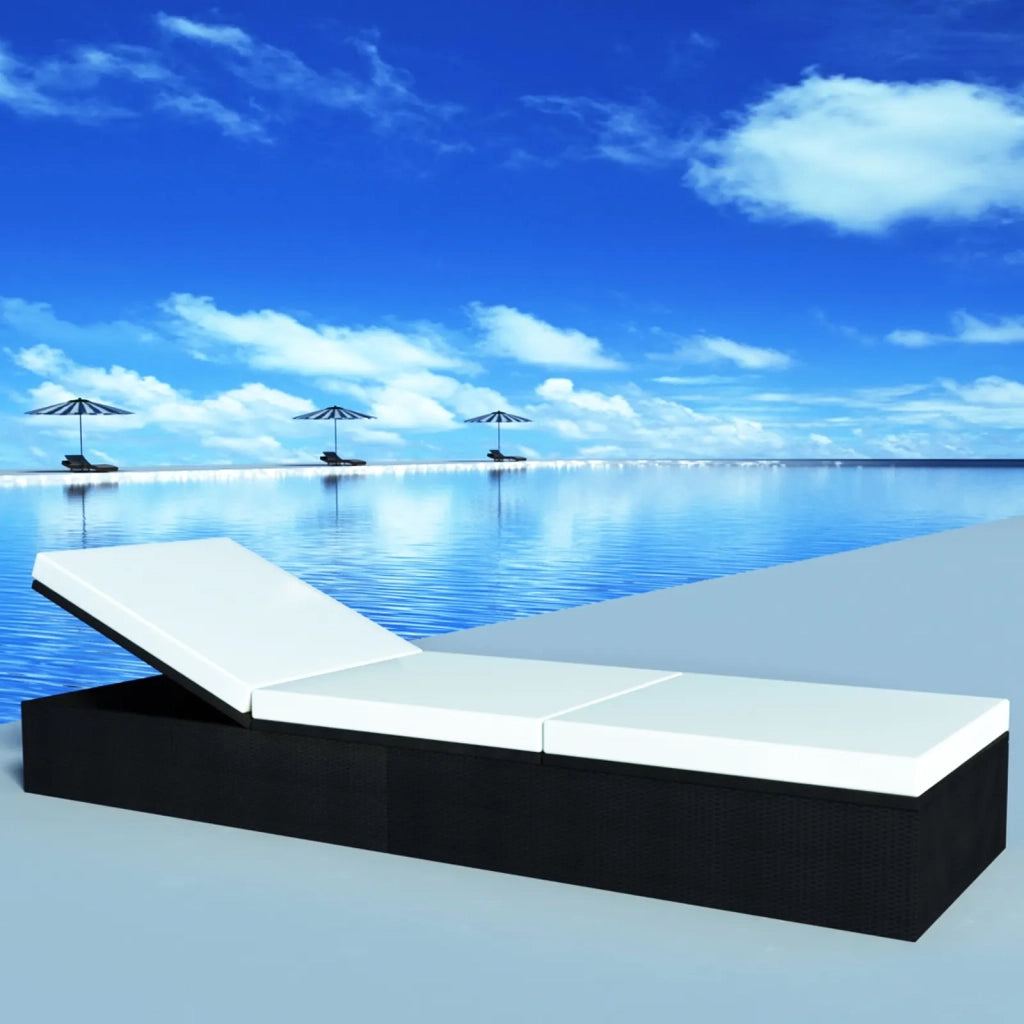 Lettino Nero polyrattan 41785