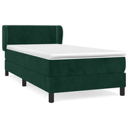 Letto singolo | Letto per adulti | Giroletto a Molle con Materasso Verde Scuro 80x200 cm Velluto