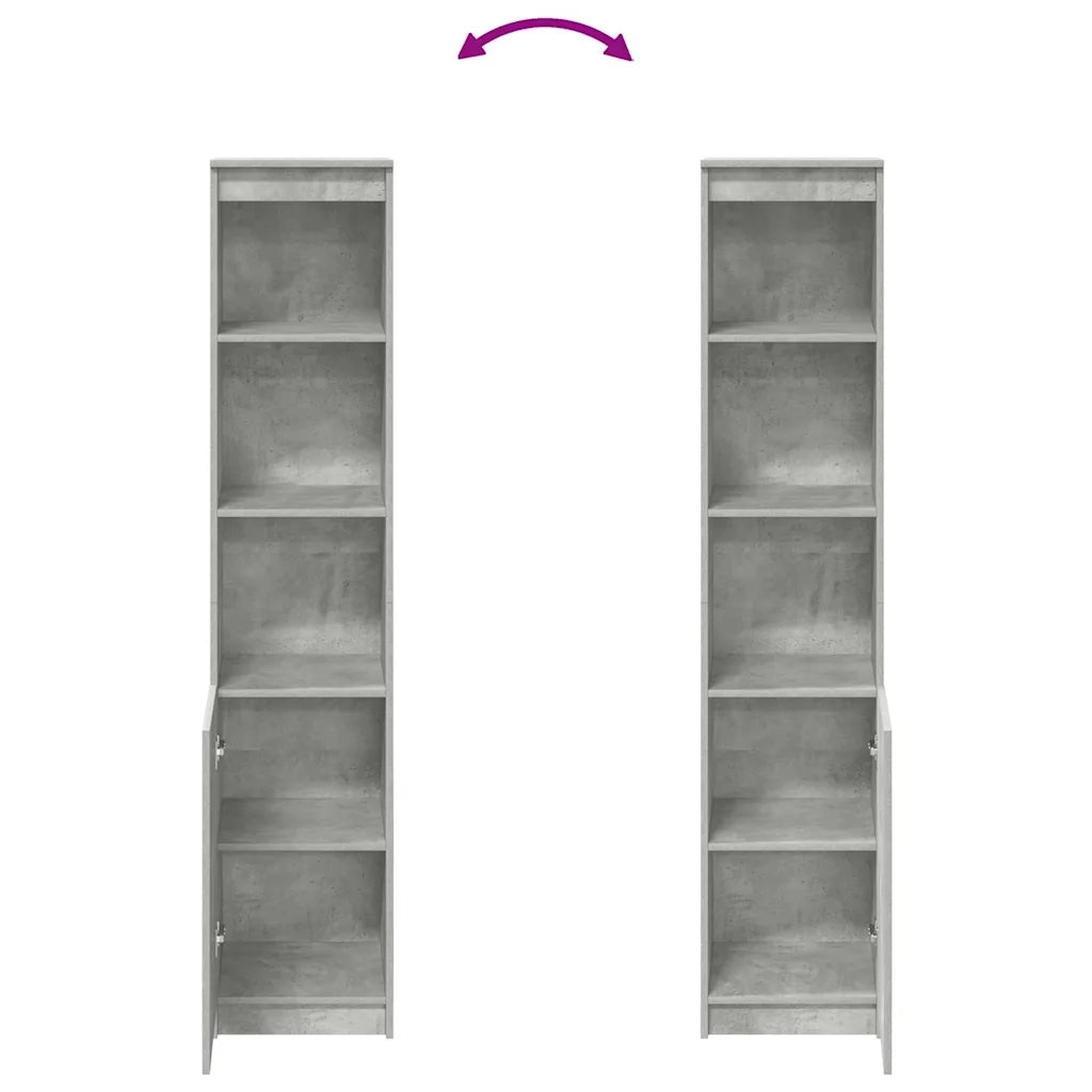 Credenza Grigio Cemento 37,5x35x180 cm in Legno Multistrato 861673