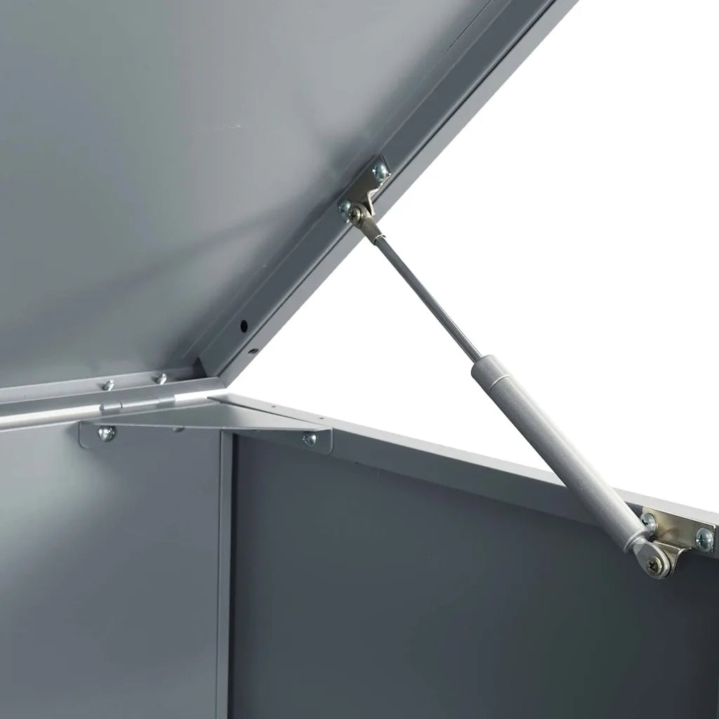 vidaXL Copribidone con Ruote Bidone Singolo Grigio 69x79x117cm Acciaio