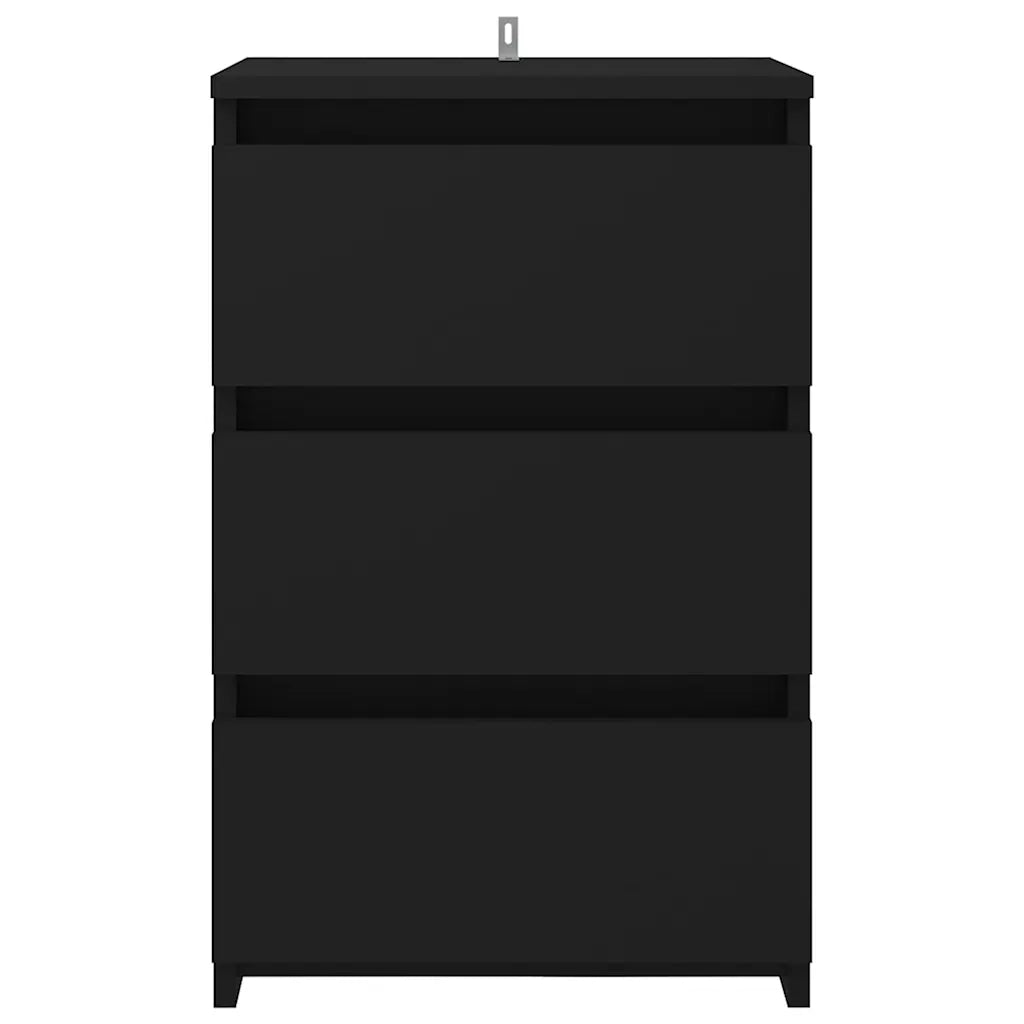 Comodino Nero 40x35x62,5 cm in Legno Multistrato 806213