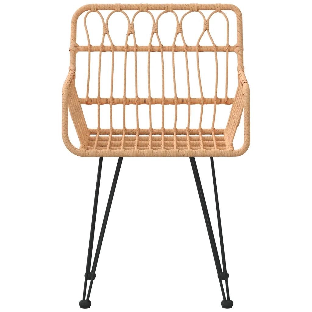 Sedie da Giardino 2pz con Braccioli 56x64x80 cm Rattan PE 319426