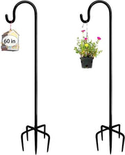 Herdershaken per giardino, 2 pezzi, 152 cm, steccato metallico con uncini in acciaio inossidabile heavy duty con base a 5 uncini per uncino per lanterne solari, vasi per piante, lampioni, casette per uccelli