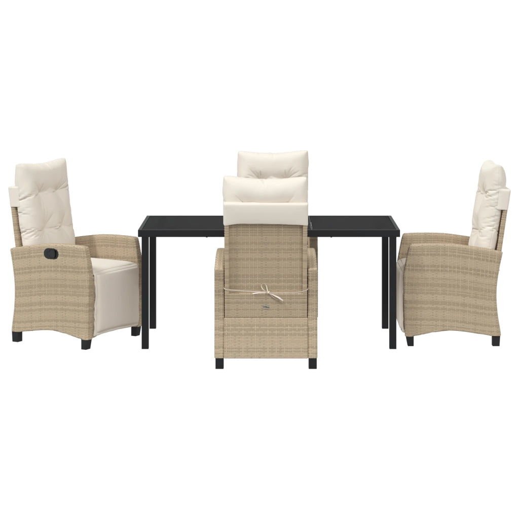 Set da Pranzo da Giardino 5 Pezzi Beige in Polyrattan