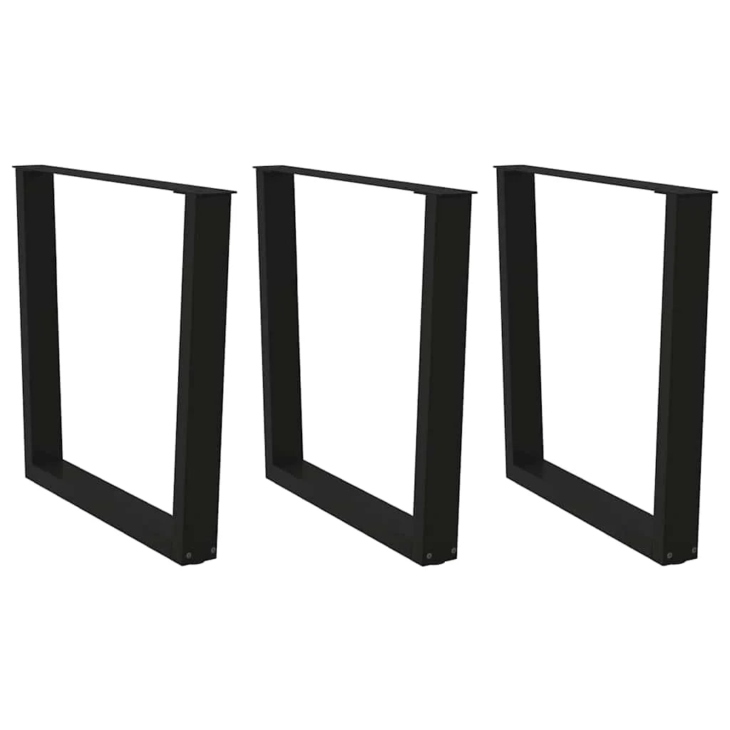 Set di 3 gambe regolabili per tavolo da pranzo a forma di V 80 x 73 cm design moderno acciaio nero 02_0056950