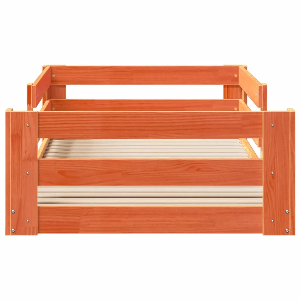 Letto senza Materasso Marrone Cera 100x200 cm in Legno di Pino