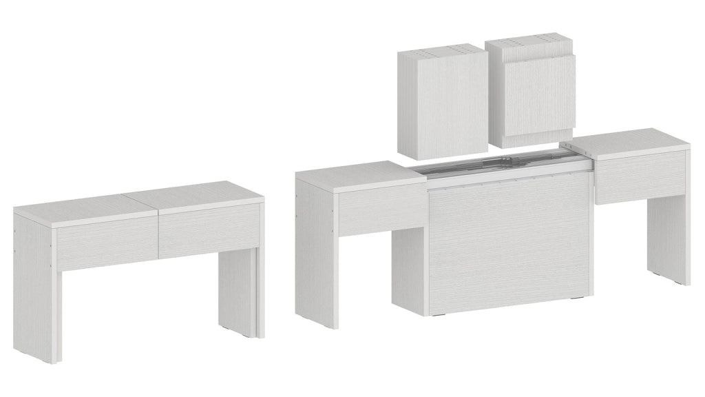 Panca Allungabile 66/290x25x45 cm Pratika Singola A Larice Bianco