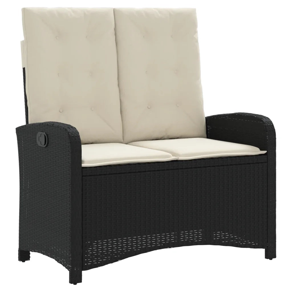 Set da Pranzo da Giardino 4 pz con Cuscini Nero in Polyrattan 3277324