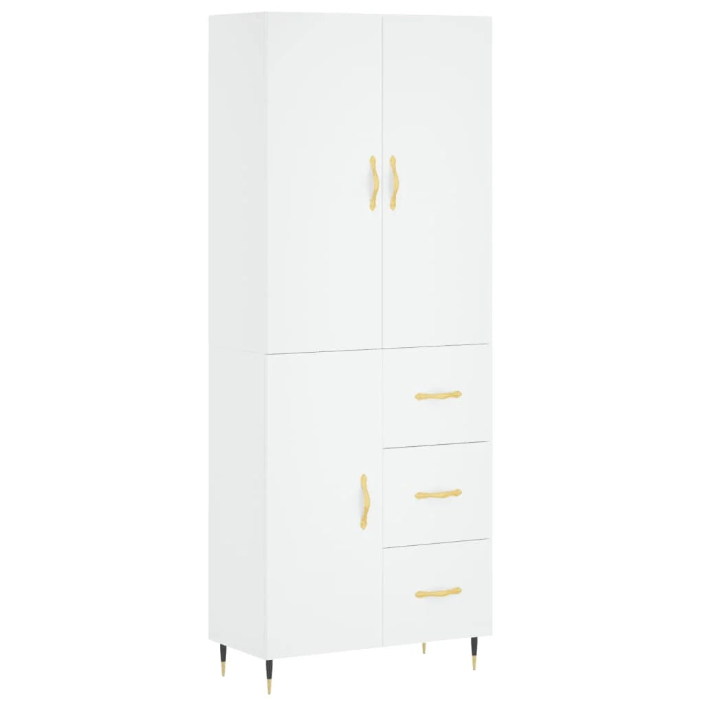 Buffet credenza cassettiera armadio mobile contenitore organizer cucina soggiorno salotto alto 69,5 x 34 x 180 cm legno ingegnerizzato bianco 02_0032667