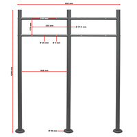Telaio di supporto per cassetta postale doppia autoportante, verniciato a polvere antracite