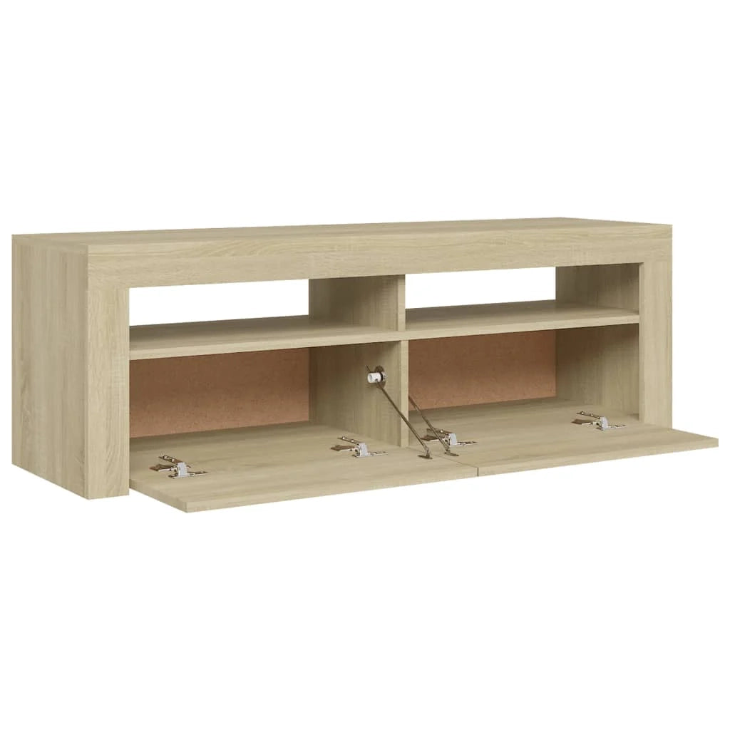 Mobile TV multimediale mensola TV credenza mobile TV per sala da pranzo soggiorno camera da letto con luci LED rovere Sonoma 120 x 35 x 40 cm marrone 02_0026759