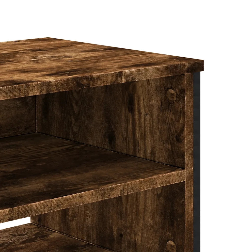 Mobile Porta TV Rovere Fumo 122x34x41 cm in Legno Multistrato