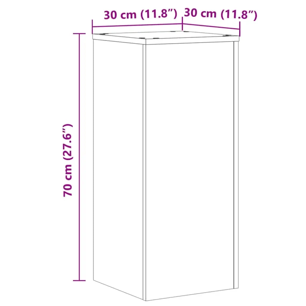 Supporti per Piante 2 pz Rovere 30x30x70 cm in Multistrato 852932