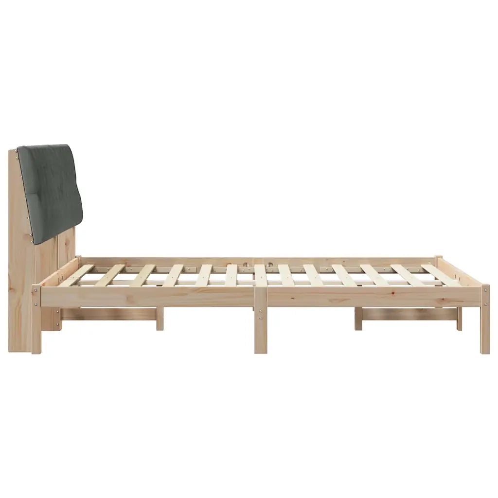 Letto con Testiera Rivestita con testiera Marrone 150 x 200 cm 3394394