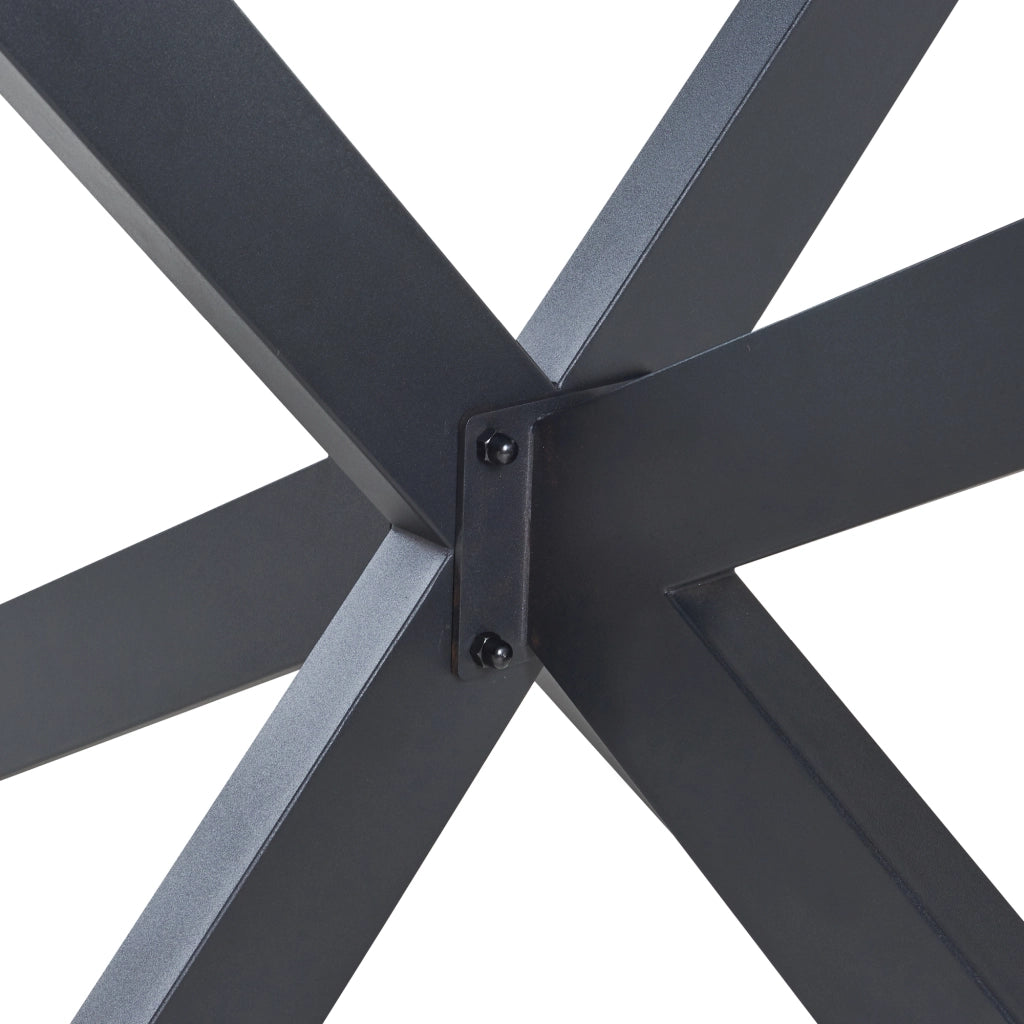 Gamba Centrale Oberau a Forma Stella per Tavolo Fai da te 150 x 78 x 71 cm Acciaio Nero [en.casa]