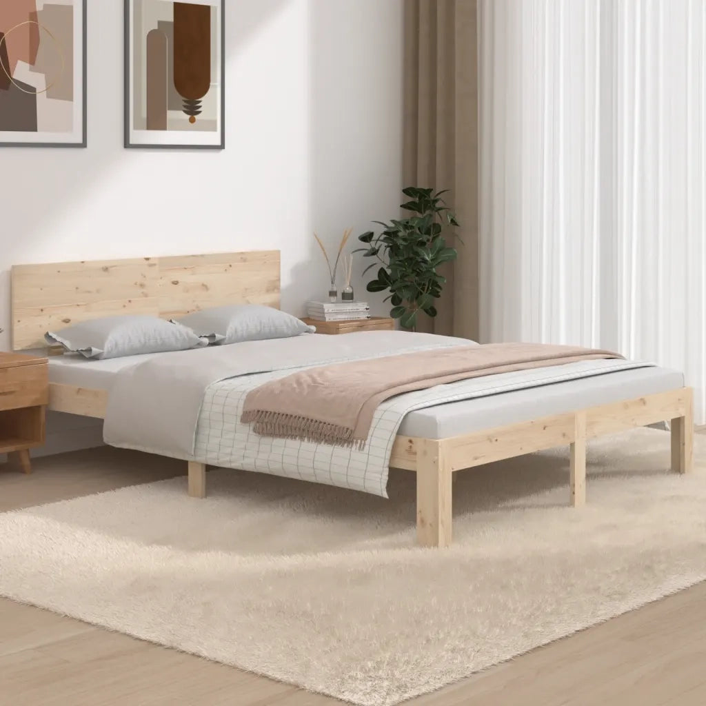 Giroletto-Struttura Letto in Legno Massello 135x190 cm Double 384981