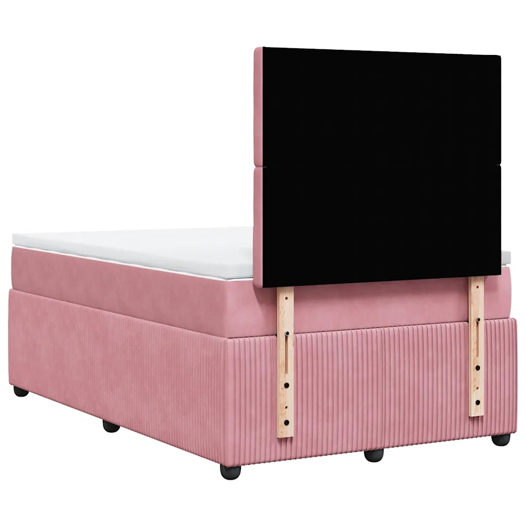 Giroletto a Molle con Materasso Rosa 120x200 cm in Velluto 3292327