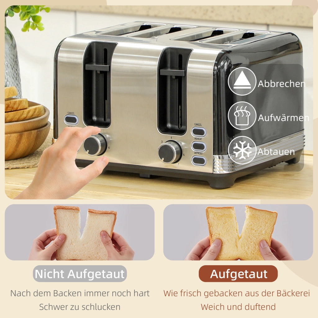 Set Bollitore e Tostapane ¨C Xylo ¨C 1,7L, 7 Livelli, Acciaio Inox, Nero