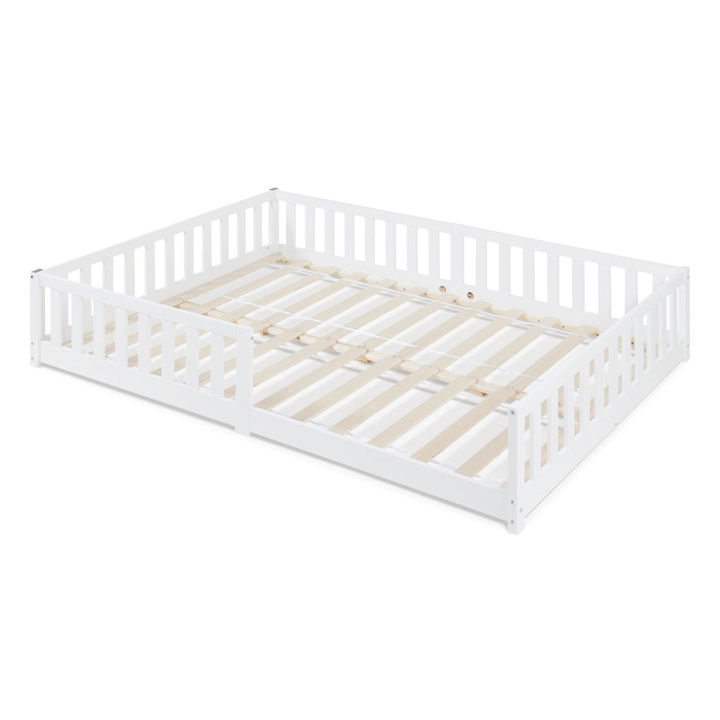 Letto Montessori per Cameretta Tanna in Legno di Pino 140 x 200 cm - Bianco [en.casa]