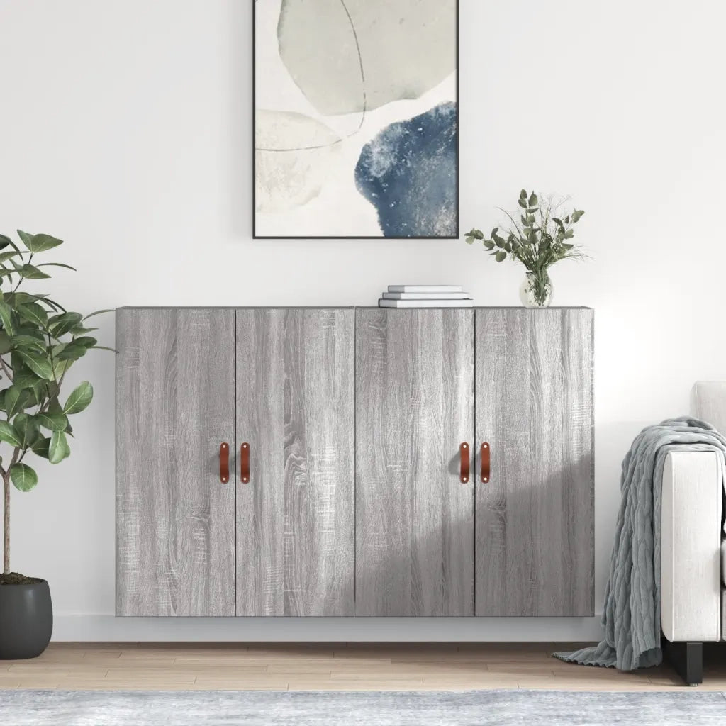 Mobili a Parete 2 pz Grigio Sonoma 69,5x34x90 cm 3195601