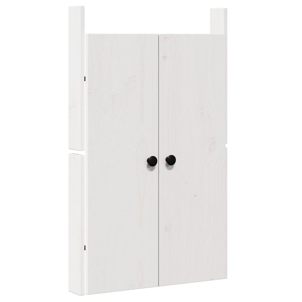 Porte da Cucina Esterne 2 pcs Bianche 50x9x82 cm Legno Massello di Pino