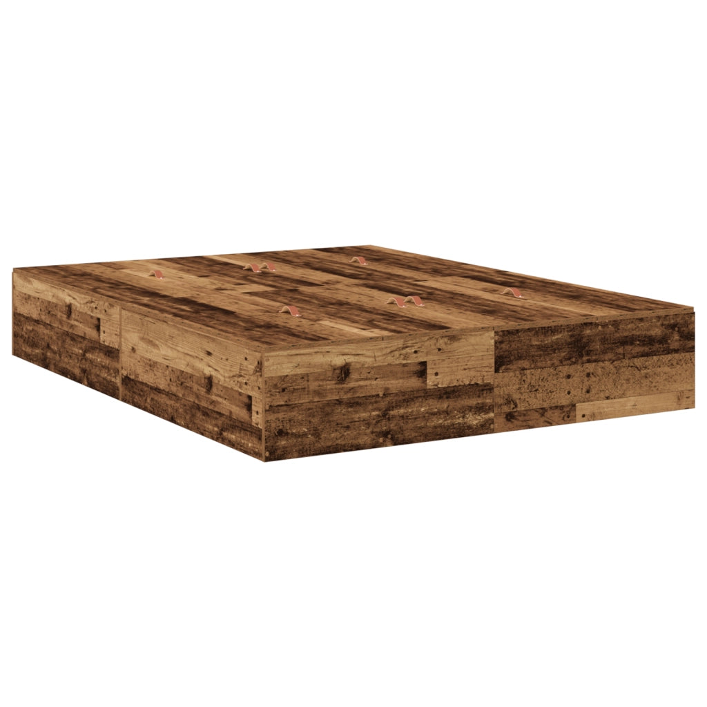 Struttura Letto con Contenitore in Legno Vecchio 135x190 cm