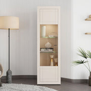 Mobile Espositore Palena, Vetrina 4 Ripiani, 58x35x194h cm Beige