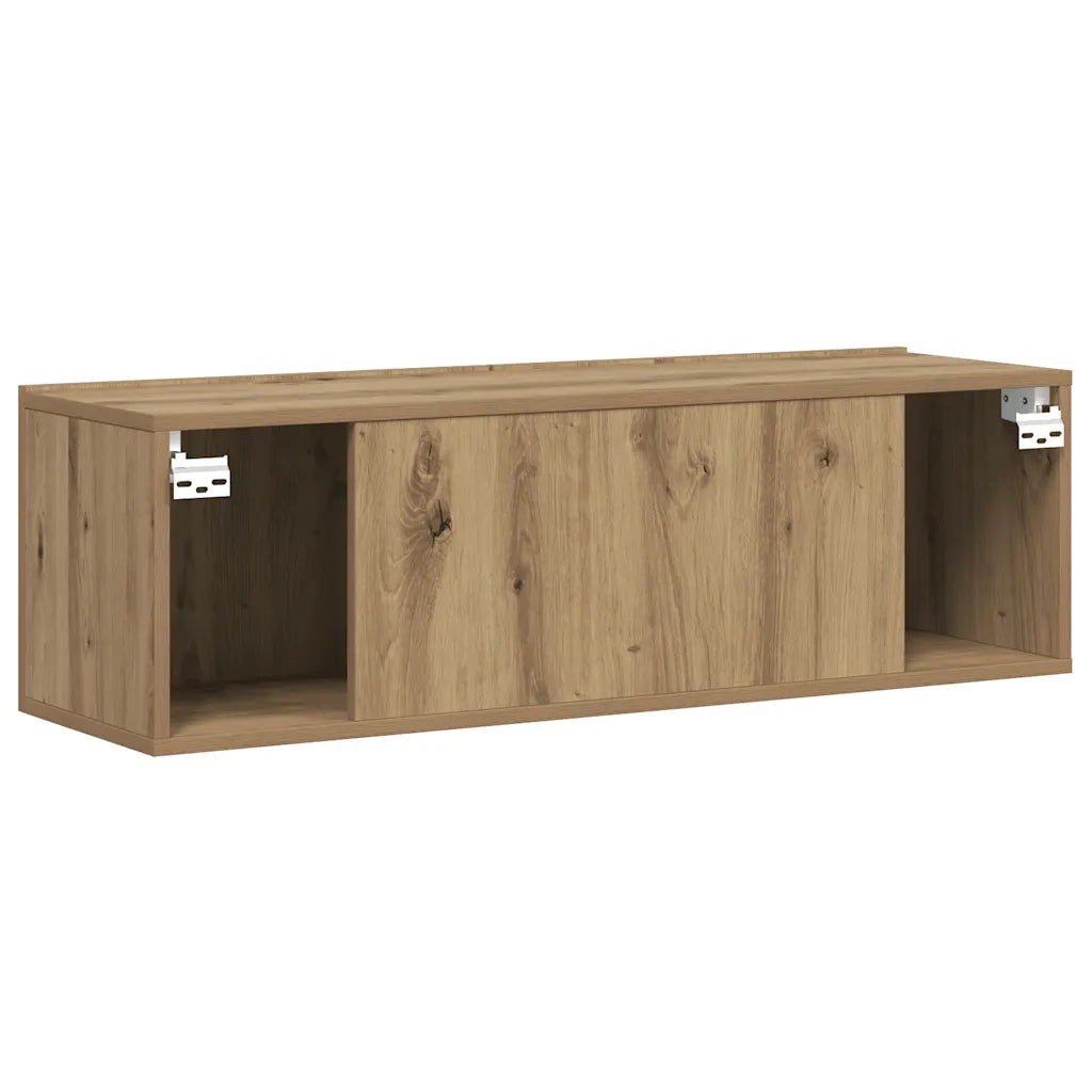 Mobile TV a Parete-Mobile TV a Muro Rovere Artigianale 100x30x30cm in Truciolato